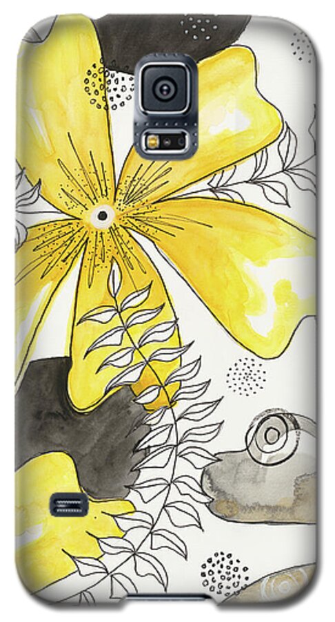 Canvas Yellow Floral Fine Art Print - Phone Case