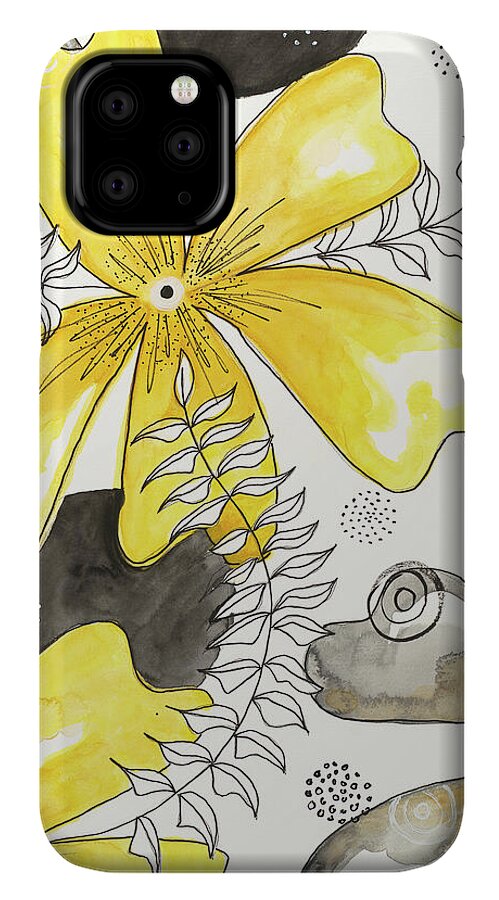 Canvas Yellow Floral Fine Art Print - Phone Case