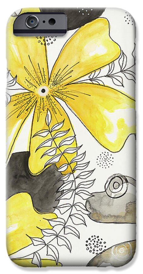 Canvas Yellow Floral Fine Art Print - Phone Case