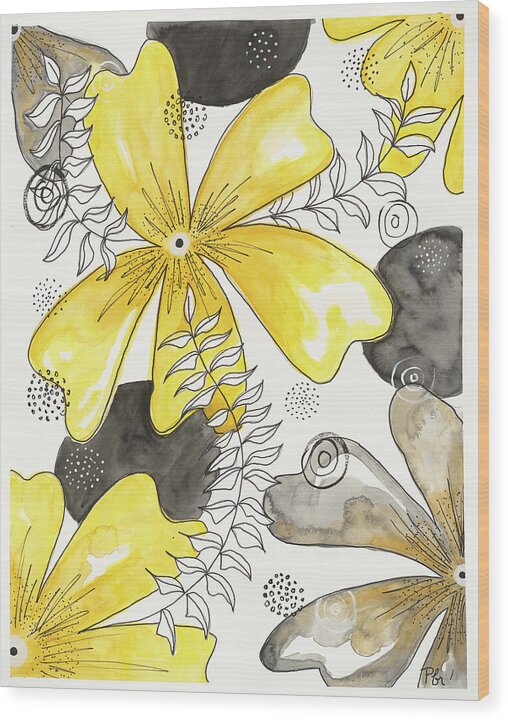 Canvas Yellow Floral Fine Art Print - Wood Print