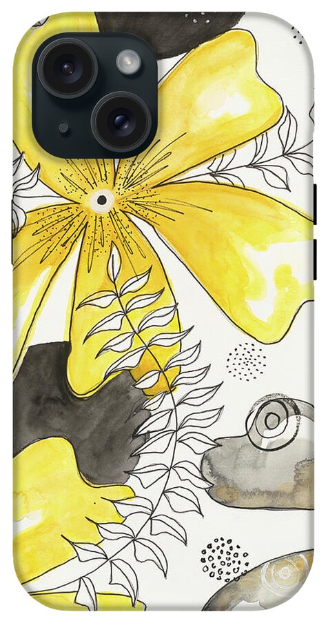 Canvas Yellow Floral Fine Art Print - Phone Case