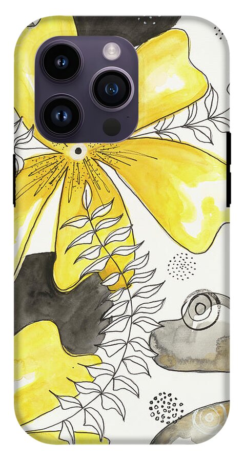 Canvas Yellow Floral Fine Art Print - Phone Case