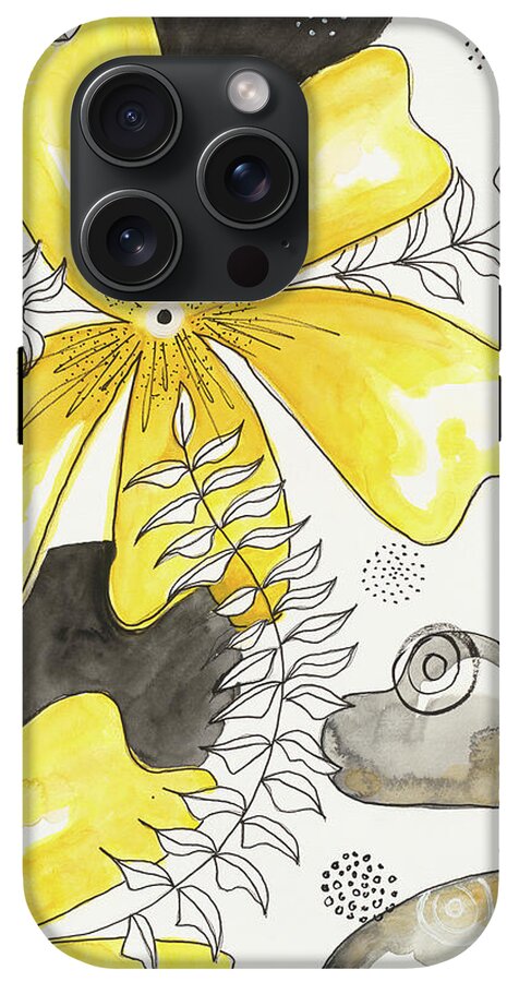 Canvas Yellow Floral Fine Art Print - Phone Case