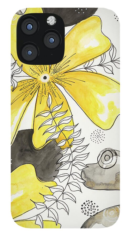 Canvas Yellow Floral Fine Art Print - Phone Case