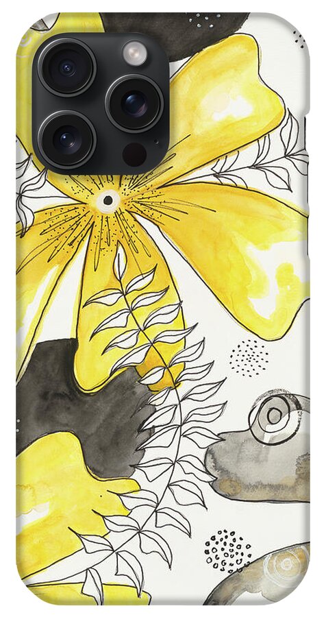 Canvas Yellow Floral Fine Art Print - Phone Case