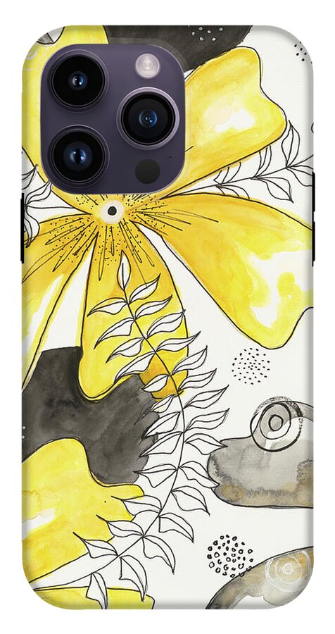 Canvas Yellow Floral Fine Art Print - Phone Case