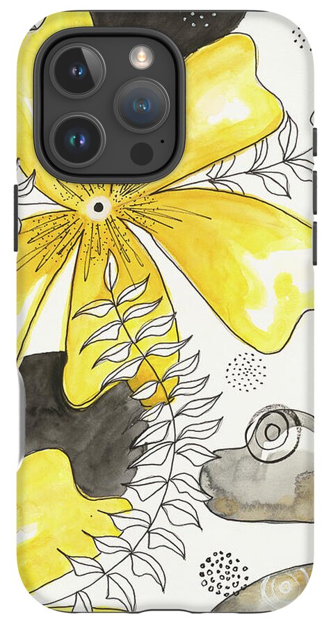 Canvas Yellow Floral Fine Art Print - Phone Case