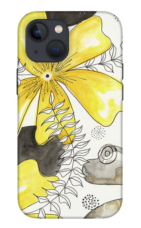 Canvas Yellow Floral Fine Art Print - Phone Case