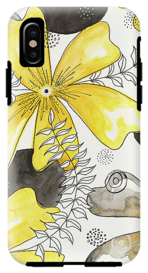 Canvas Yellow Floral Fine Art Print - Phone Case