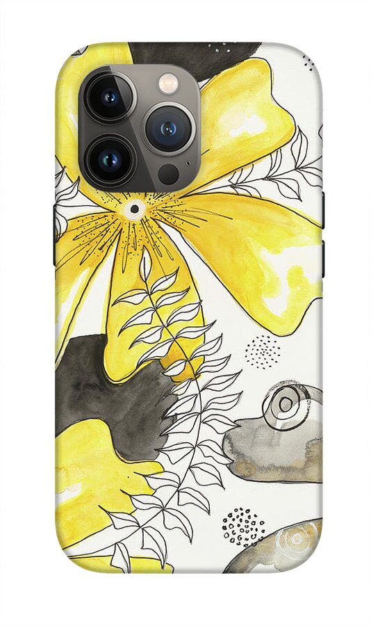 Canvas Yellow Floral Fine Art Print - Phone Case