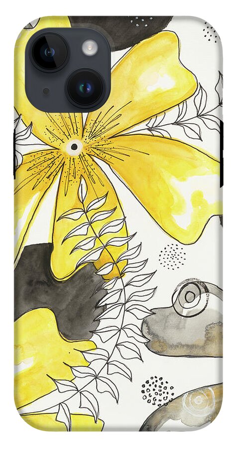 Canvas Yellow Floral Fine Art Print - Phone Case