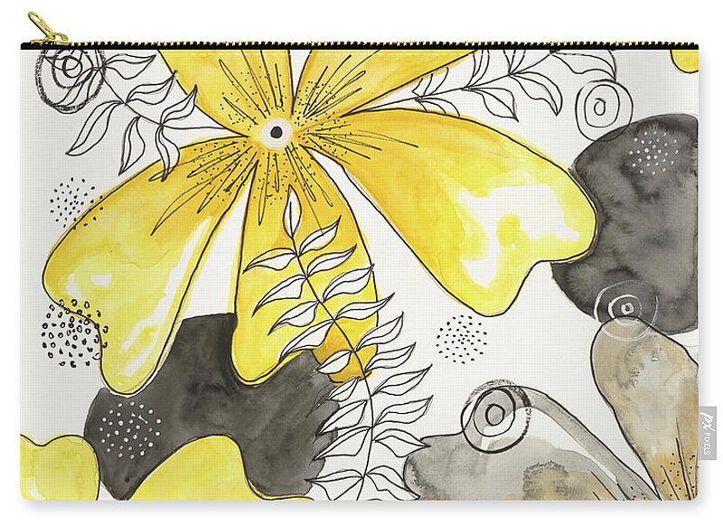 Canvas Yellow Floral Fine Art Print - Zip Pouch