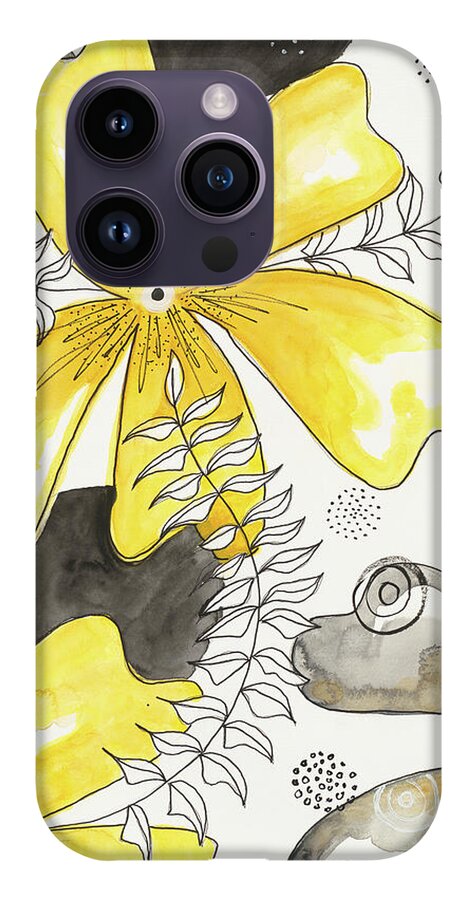 Canvas Yellow Floral Fine Art Print - Phone Case