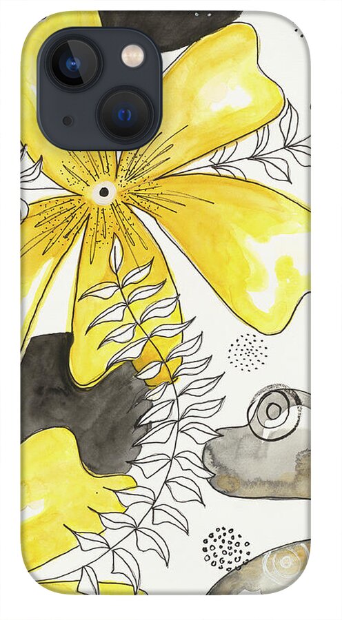 Canvas Yellow Floral Fine Art Print - Phone Case