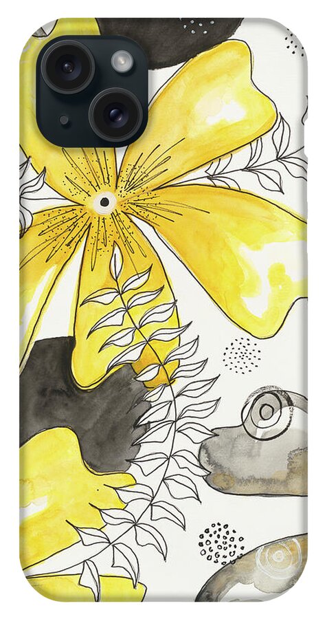 Canvas Yellow Floral Fine Art Print - Phone Case