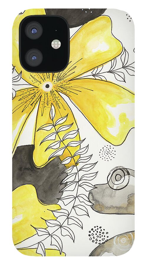 Canvas Yellow Floral Fine Art Print - Phone Case