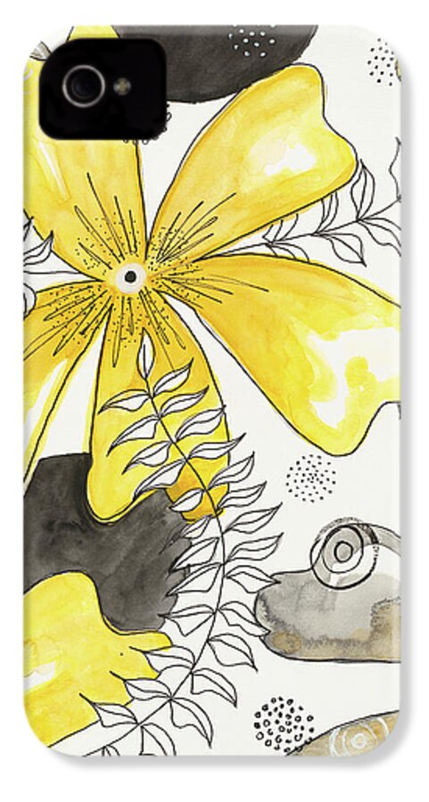 Canvas Yellow Floral Fine Art Print - Phone Case