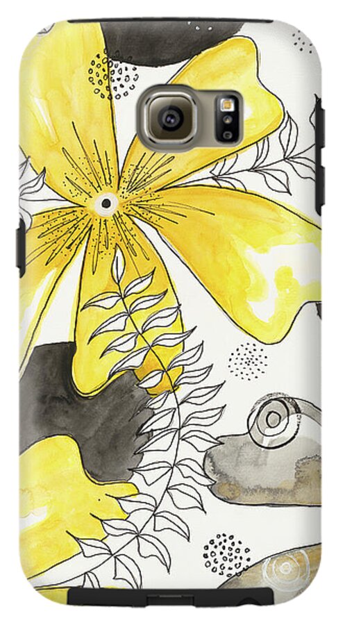 Canvas Yellow Floral Fine Art Print - Phone Case