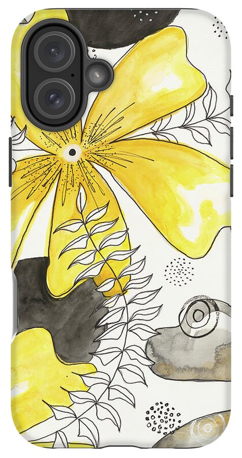 Canvas Yellow Floral Fine Art Print - Phone Case