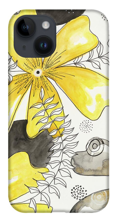 Canvas Yellow Floral Fine Art Print - Phone Case