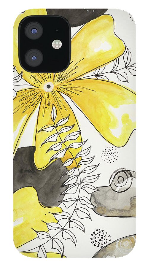 Canvas Yellow Floral Fine Art Print - Phone Case