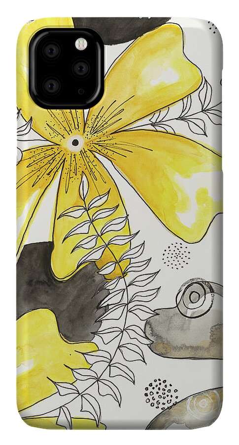 Canvas Yellow Floral Fine Art Print - Phone Case