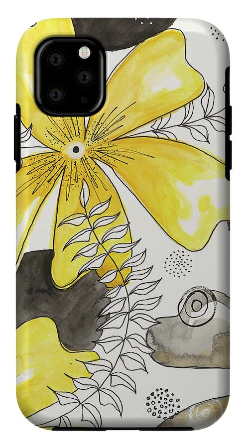 Canvas Yellow Floral Fine Art Print - Phone Case