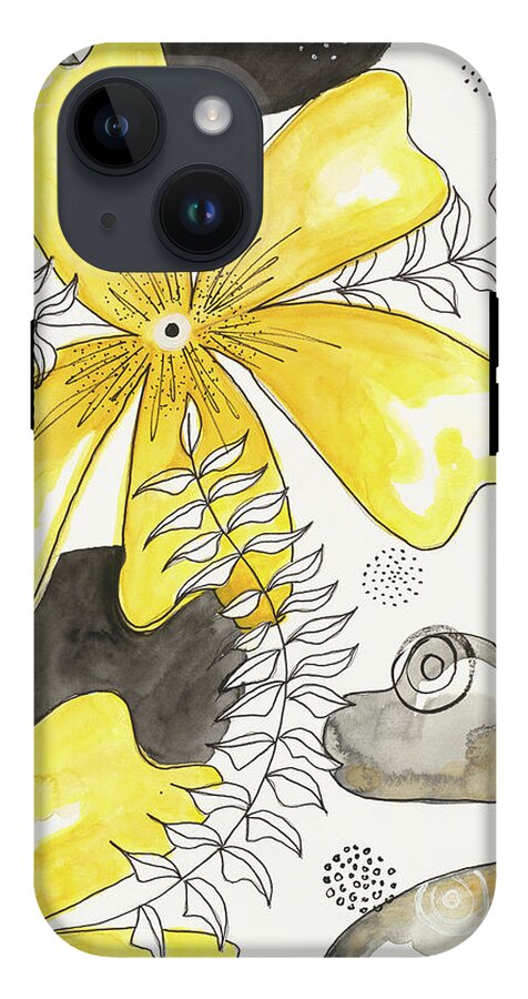 Canvas Yellow Floral Fine Art Print - Phone Case