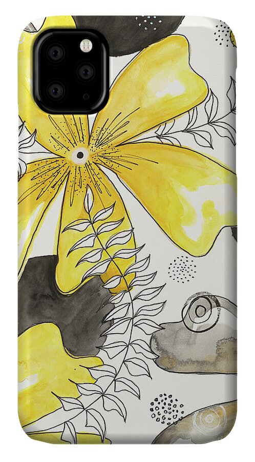 Canvas Yellow Floral Fine Art Print - Phone Case