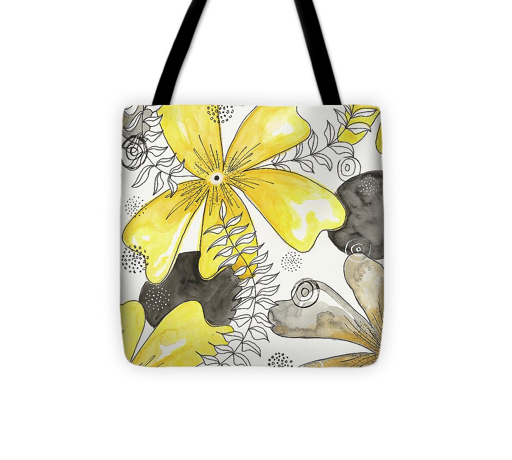 Canvas Yellow Floral Fine Art Print - Tote Bag