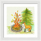 Fox Campfire Kids Room Fine Art Print - Framed Print