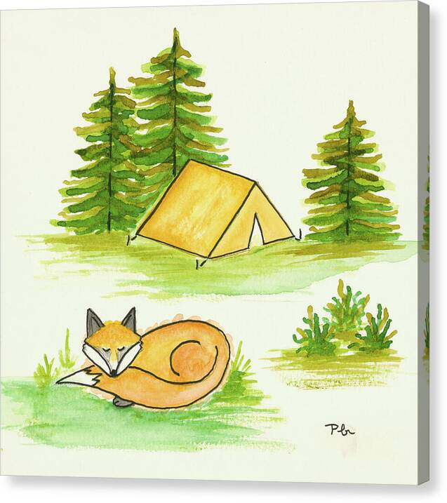 Fox Sleeping Kids Room Fine Art Print - Canvas Print