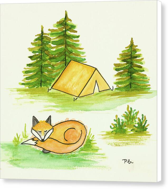 Fox Sleeping Kids Room Fine Art Print - Canvas Print