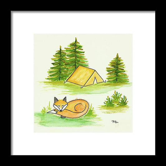 Fox Sleeping Kids Room Fine Art Print - Framed Print