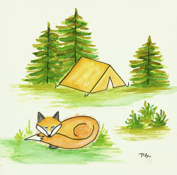 Fox Sleeping Kids Room Fine Art Print - Art Print