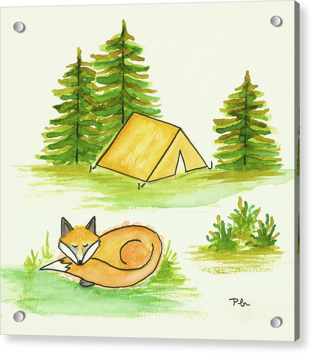 Fox Sleeping Kids Room Fine Art Print - Acrylic Print