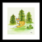 Fox Trees Kids Room Fine Art Print - Framed Print