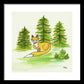 Fox Trees Kids Room Fine Art Print - Framed Print