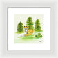 Fox Trees Kids Room Fine Art Print - Framed Print