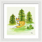 Fox Trees Kids Room Fine Art Print - Framed Print