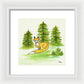 Fox Trees Kids Room Fine Art Print - Framed Print