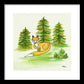 Fox Trees Kids Room Fine Art Print - Framed Print