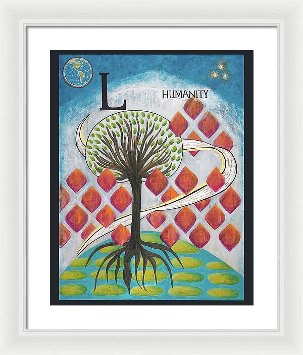 Global Tree Humanity Fine Art Print - Framed Print