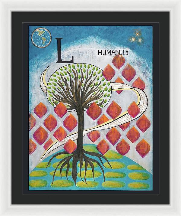 Global Tree Humanity Fine Art Print - Framed Print