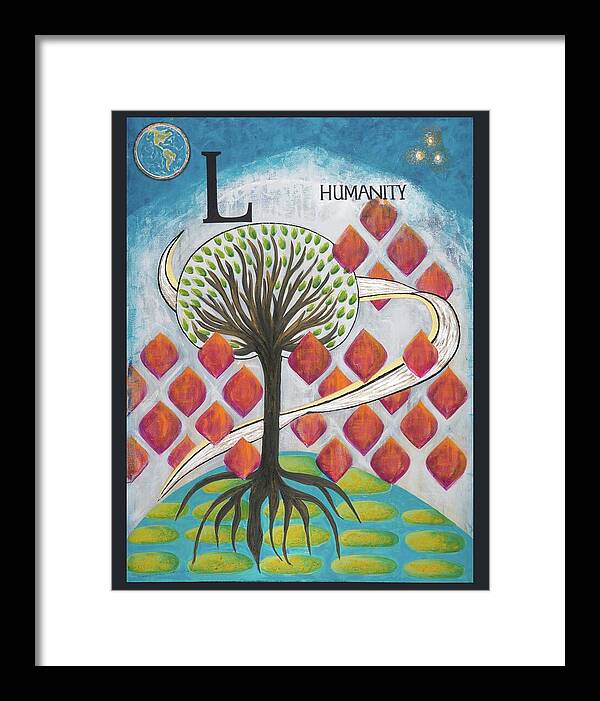 Global Tree Humanity Fine Art Print - Framed Print