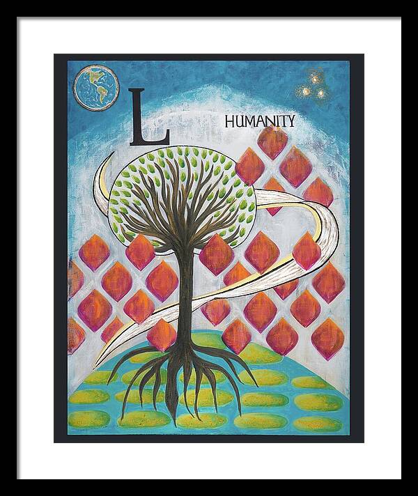 Global Tree Humanity Fine Art Print - Framed Print