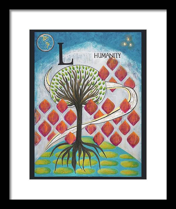 Global Tree Humanity Fine Art Print - Framed Print