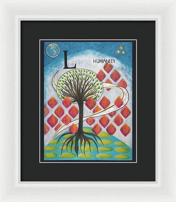 Global Tree Humanity Fine Art Print - Framed Print