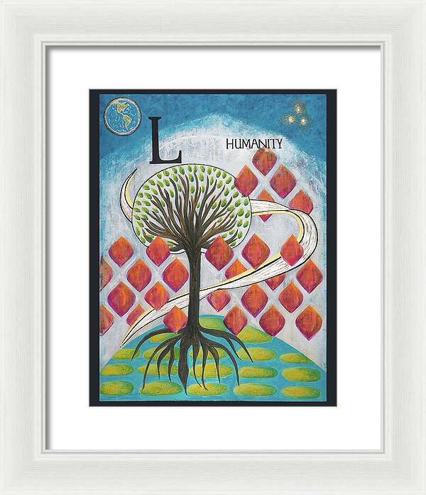 Global Tree Humanity Fine Art Print - Framed Print