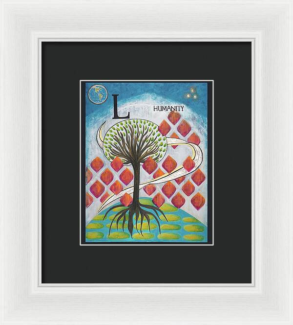 Global Tree Humanity Fine Art Print - Framed Print